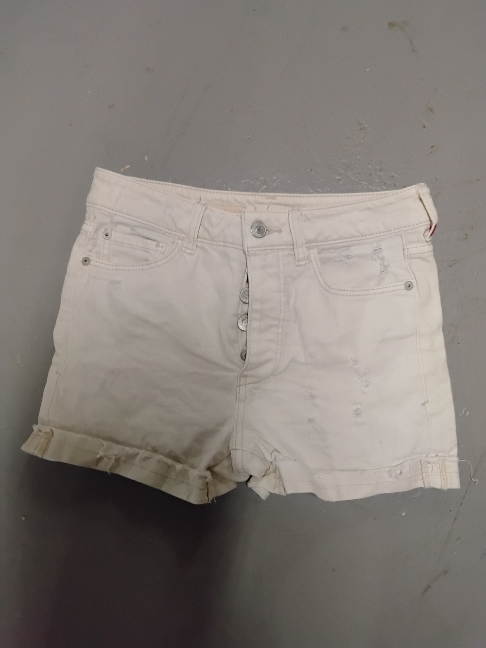 Pilcro From Anthropolgie  White Women's Distressed Button-Fly Denim Shorts